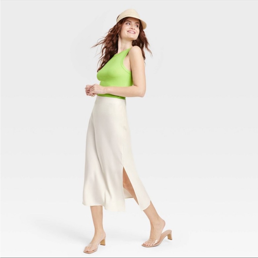 Target a new day midi satin skirt